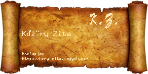 Kéry Zita névjegykártya