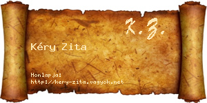 Kéry Zita névjegykártya