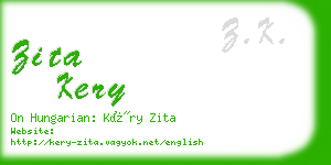 zita kery business card